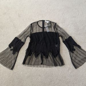 NWT Agaci Lace Mesh Top S